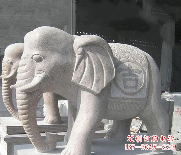 山西吉祥大理石大象雕塑,古典雅致、品质优质