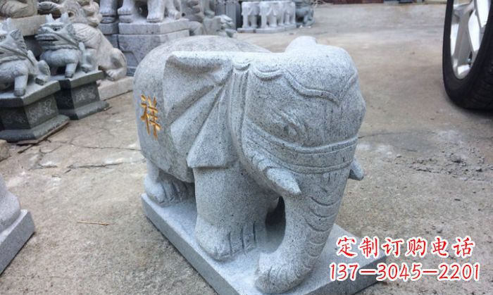 山西吉祥如意大象大理石门口石雕