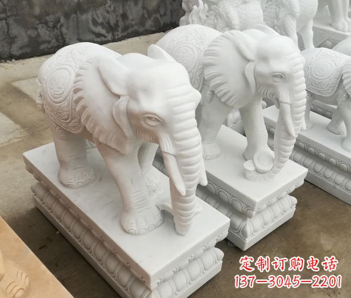 山西增添吉祥气息的玉质大象雕塑