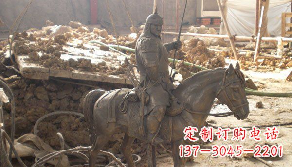 山西精心打造的古典骑马铜雕