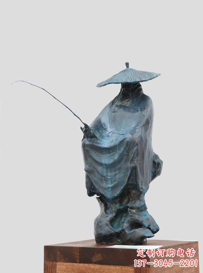 山西中领雕塑：精美古典雕塑——姜太公钓鱼铜像