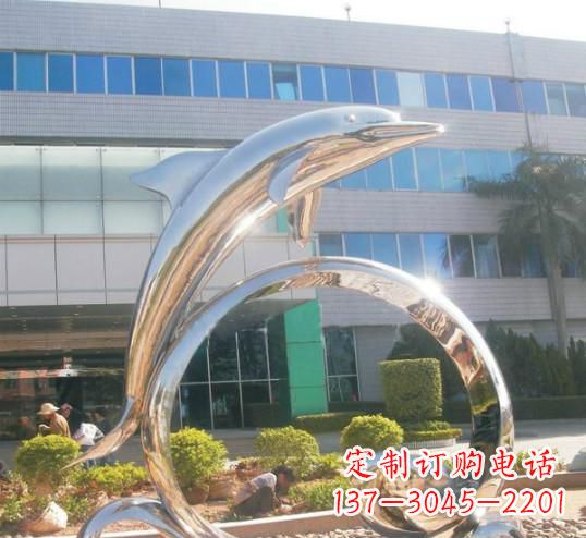山西精致的不锈钢海豚雕塑