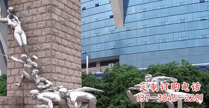 山西街边不锈钢运动员人物雕塑