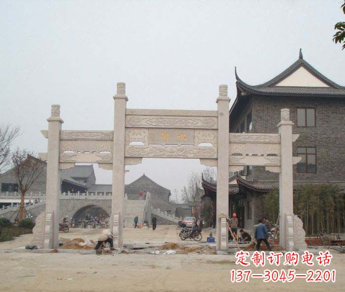 山西街道三门牌楼石雕 (2)