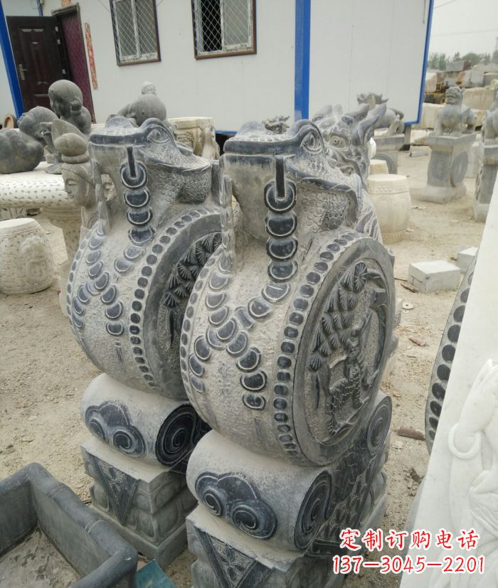 山西古韵深远,金蟾抱鼓石仿古门墩雕塑