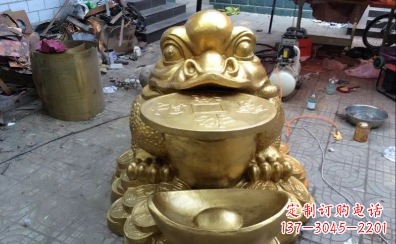 山西铜质金蟾招财动物雕塑