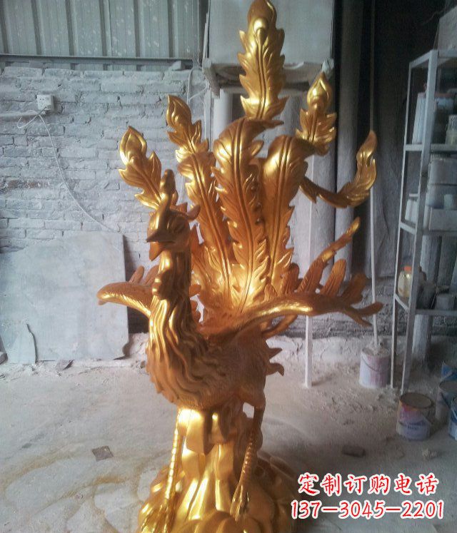 山西金凤凰玻璃钢仿铜动物雕塑─让美丽无限盛开