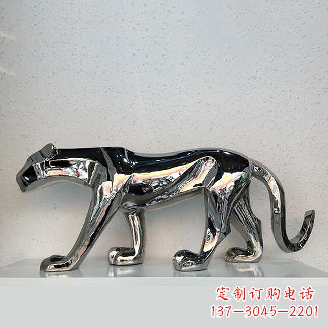 山西杰出的不锈钢金钱豹雕塑