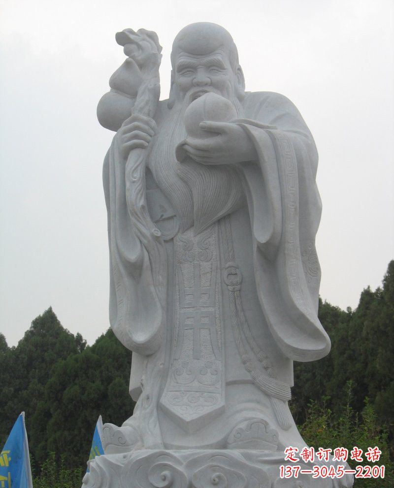山西景区大理石老寿星雕塑