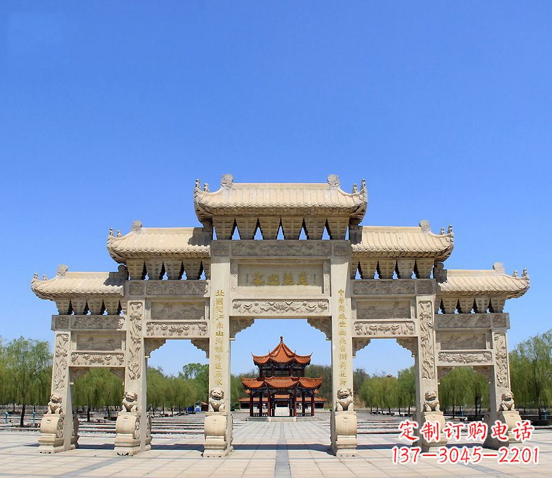 山西中领雕塑:专业定制大型建筑牌坊雕塑