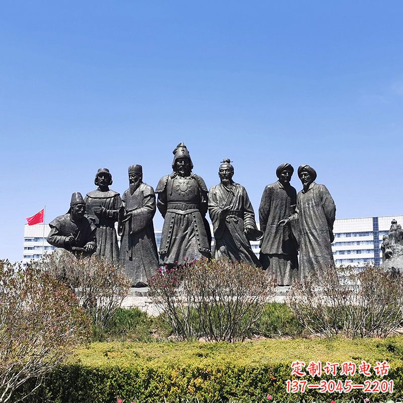山西完美再现成吉思汗的青铜雕塑