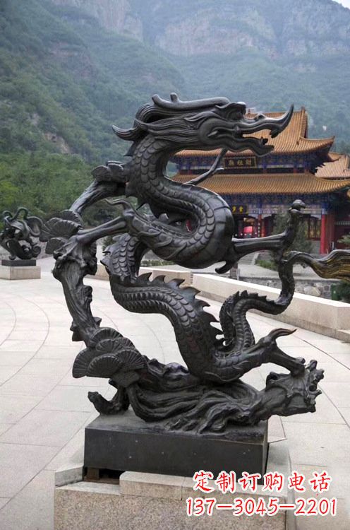山西精美纯铜青龙雕塑,增添景区广场气派