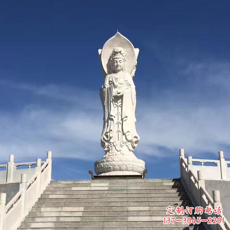 山西专业定制三面观音石雕景观雕塑