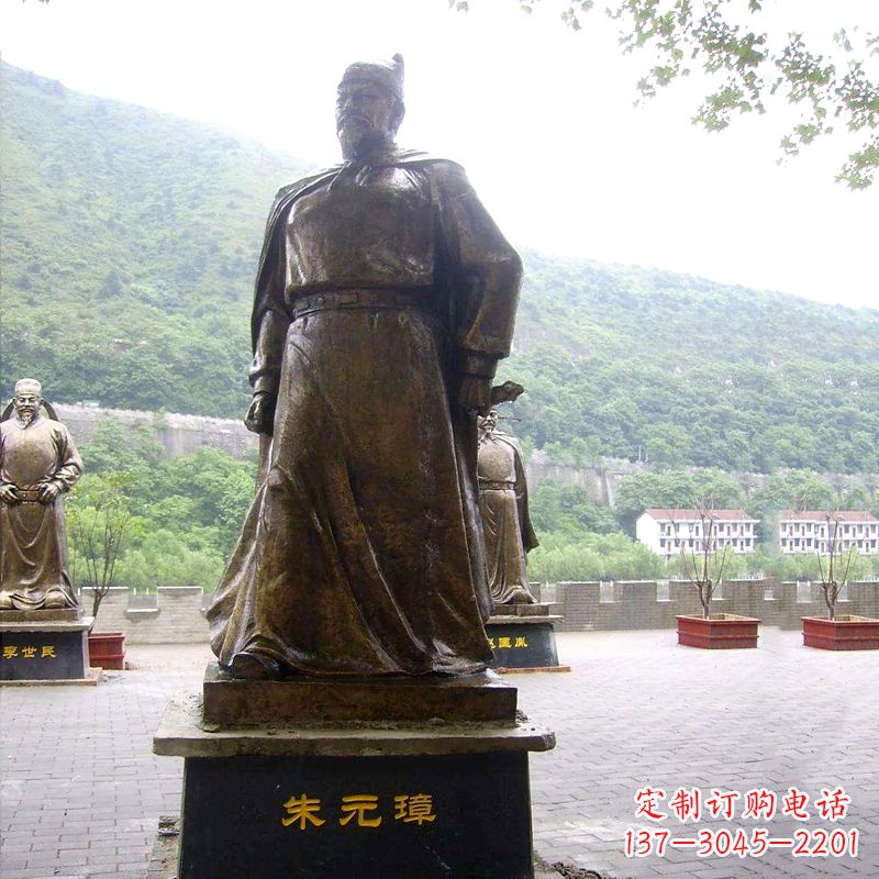 山西传承古代荣耀,朱元璋帝王铜雕塑像