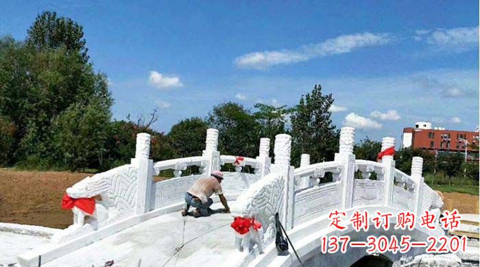 山西景区汉白玉石雕拱桥