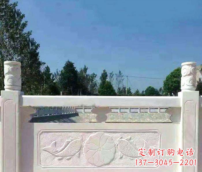 山西景区汉白玉石浮雕栏板