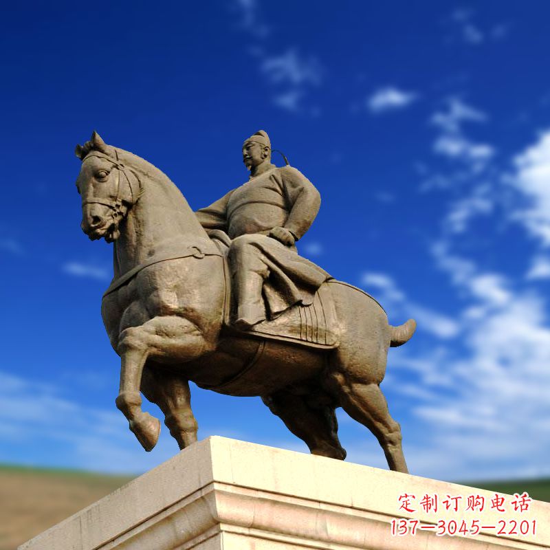 山西领雕塑正大光明:李世民骑马景观雕塑