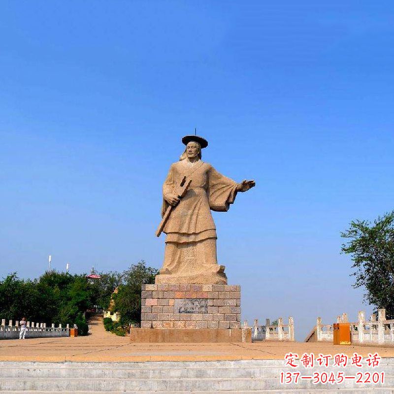 山西景区景点历史名人著名治水人物大禹石雕像