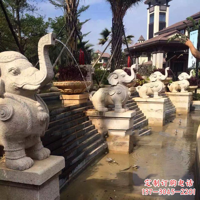 山西雕刻精美的大象雕塑