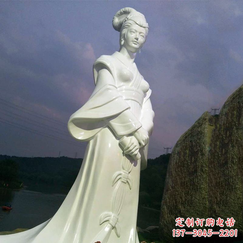 山西传承美丽传说——西施汉白玉石雕像