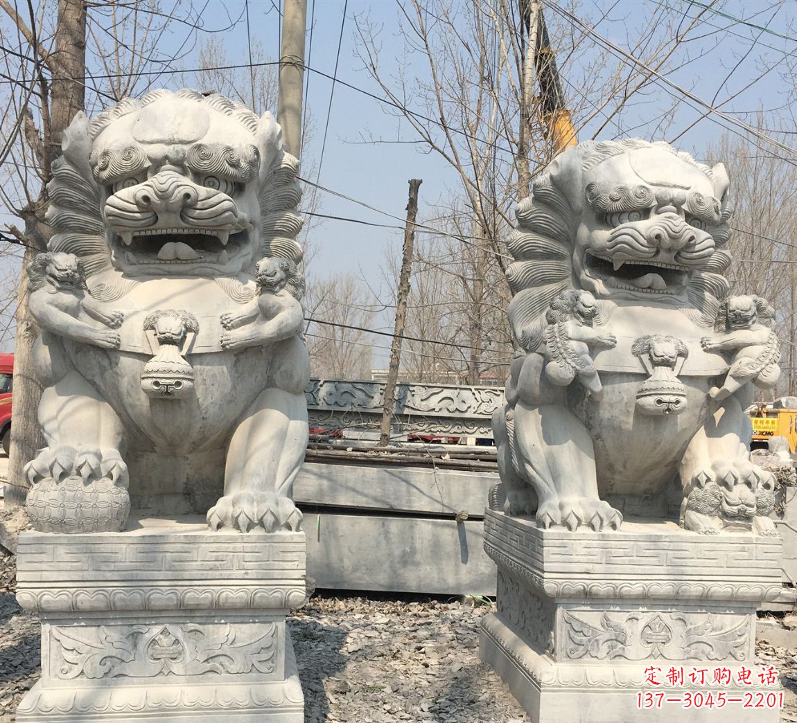 山西景区南方石狮子石雕 (2)
