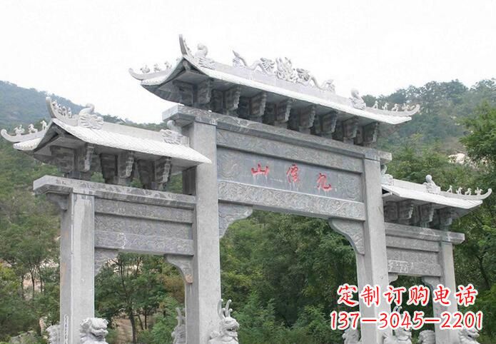 山西三门仿古牌坊石雕,精美绝伦