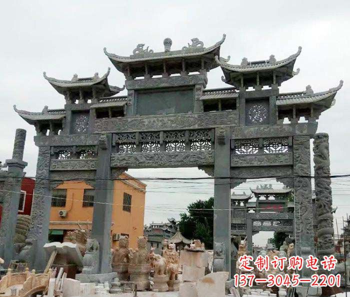 山西石雕牌坊,精致雕塑让你完美点缀