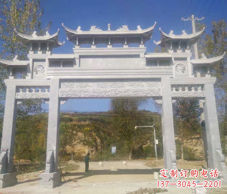 山西中领雕塑:精雕制作仿古石牌坊石雕