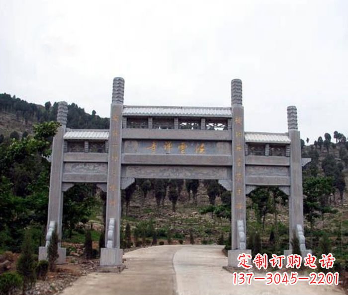 山西景区三门牌坊石雕 (17)