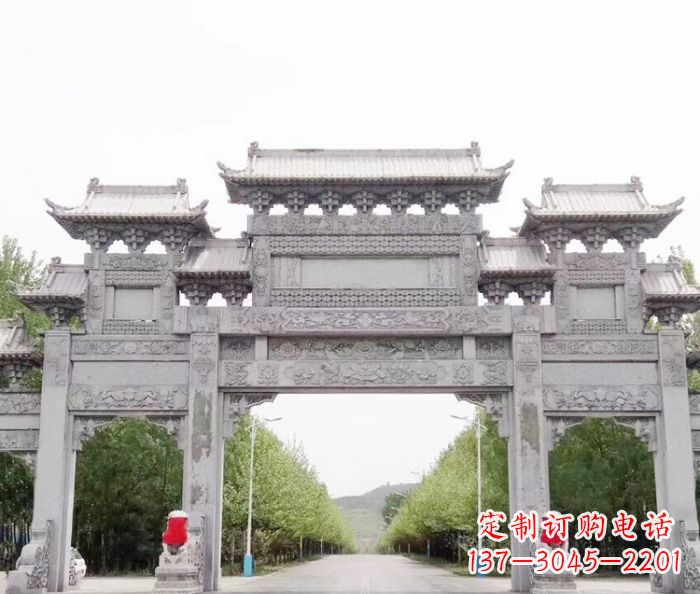 山西三门石雕牌坊,独具特色的地标雕塑