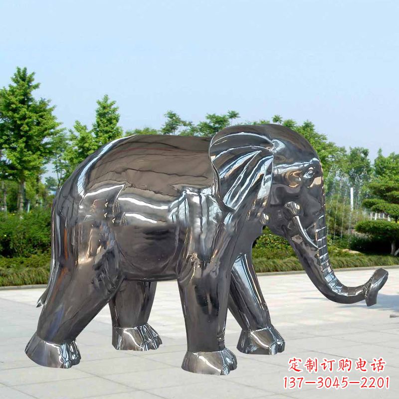 山西镜面不锈钢大象雕塑