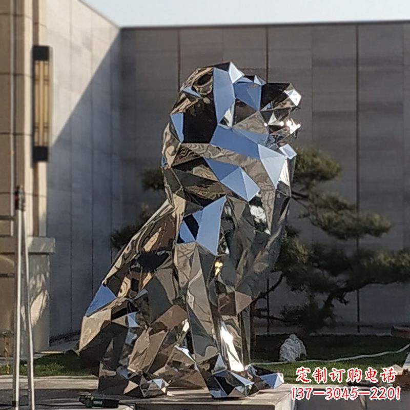 山西现代狮子雕塑,金属时尚与艺术完美结合