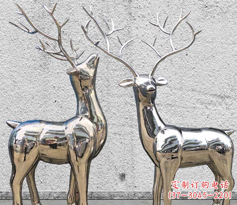山西镜面不锈钢小鹿雕塑