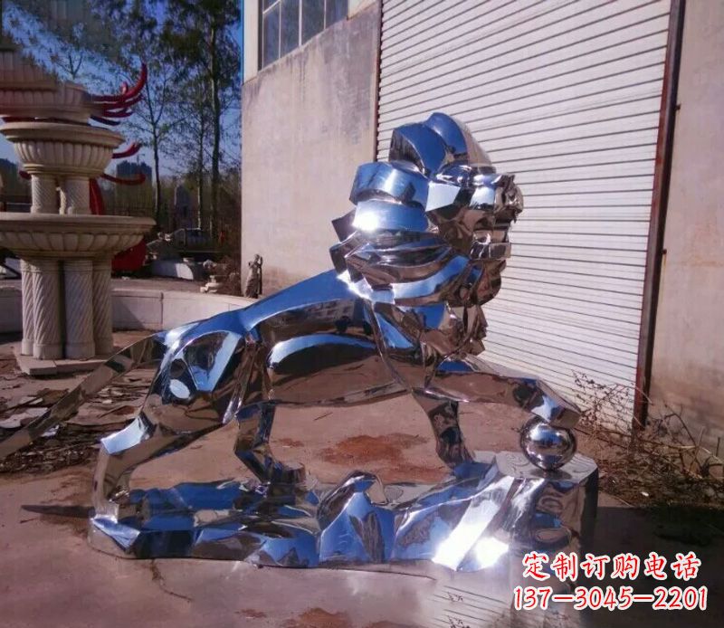山西中领雕塑推出的不锈钢狮子雕塑,极具艺术价…