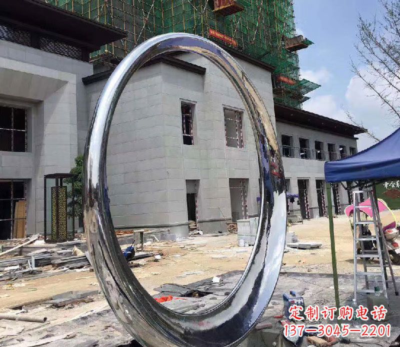 山西镜面圆环不锈钢雕塑112