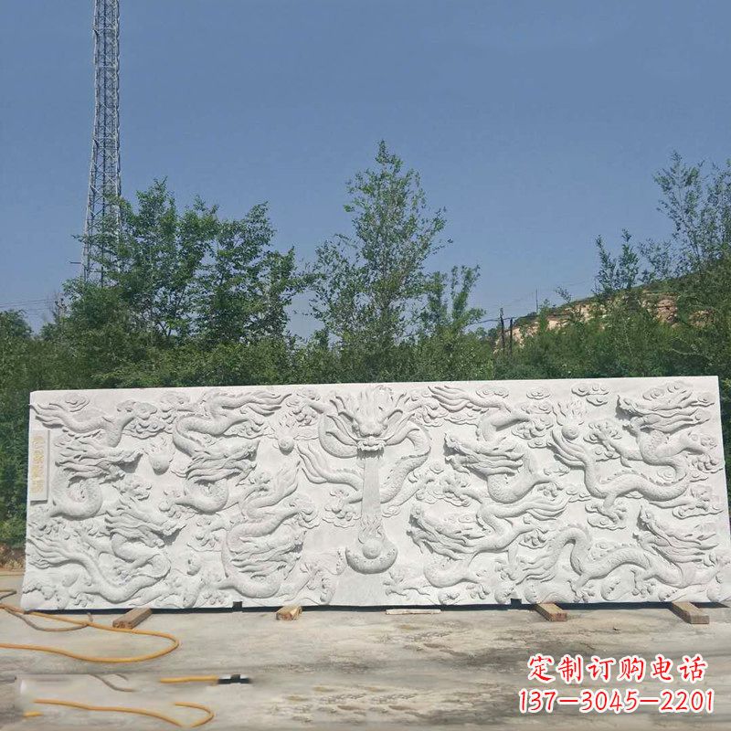 山西九龙壁汉白玉浮雕,让艺术墙面独具特色