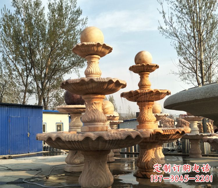 山西九龙戏珠石雕喷泉