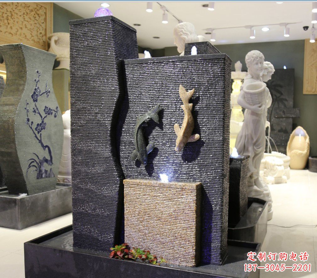 山西九龙太子石雕喷泉