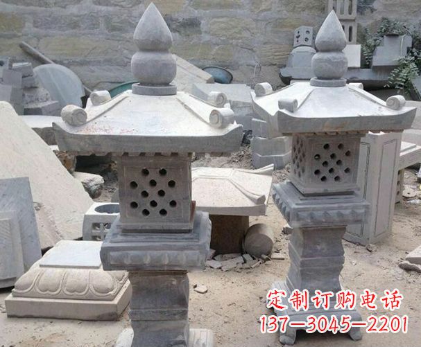 山西酒店级镂空石灯雕塑
