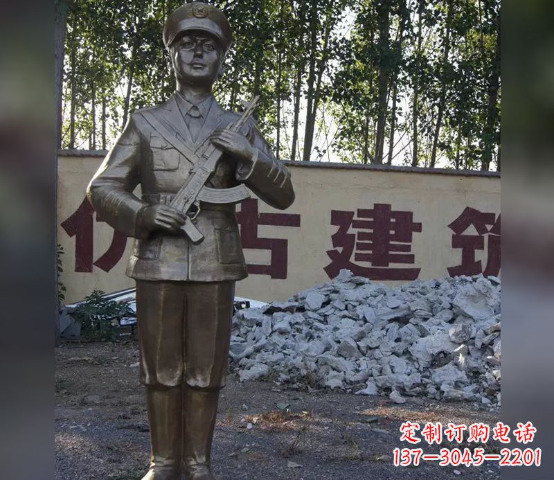山西精美纪念,战士铜雕——中领雕塑