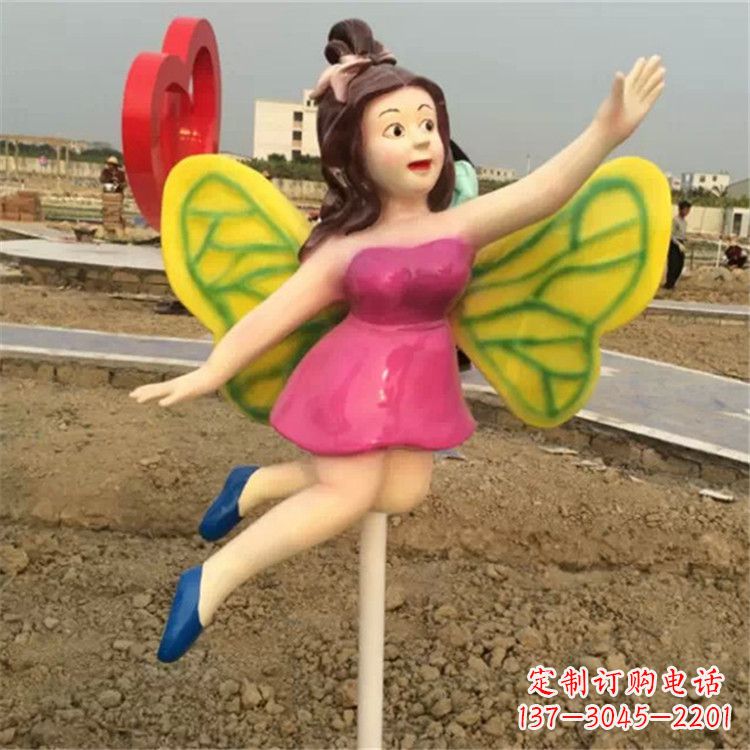山西领雕塑:精美的蝴蝶仙子公园景观雕塑