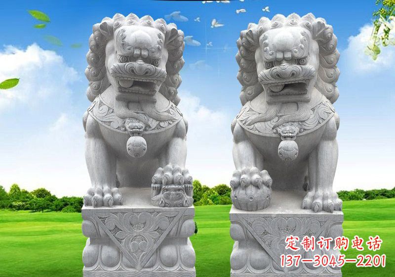 山西风采傲人的狮子石雕