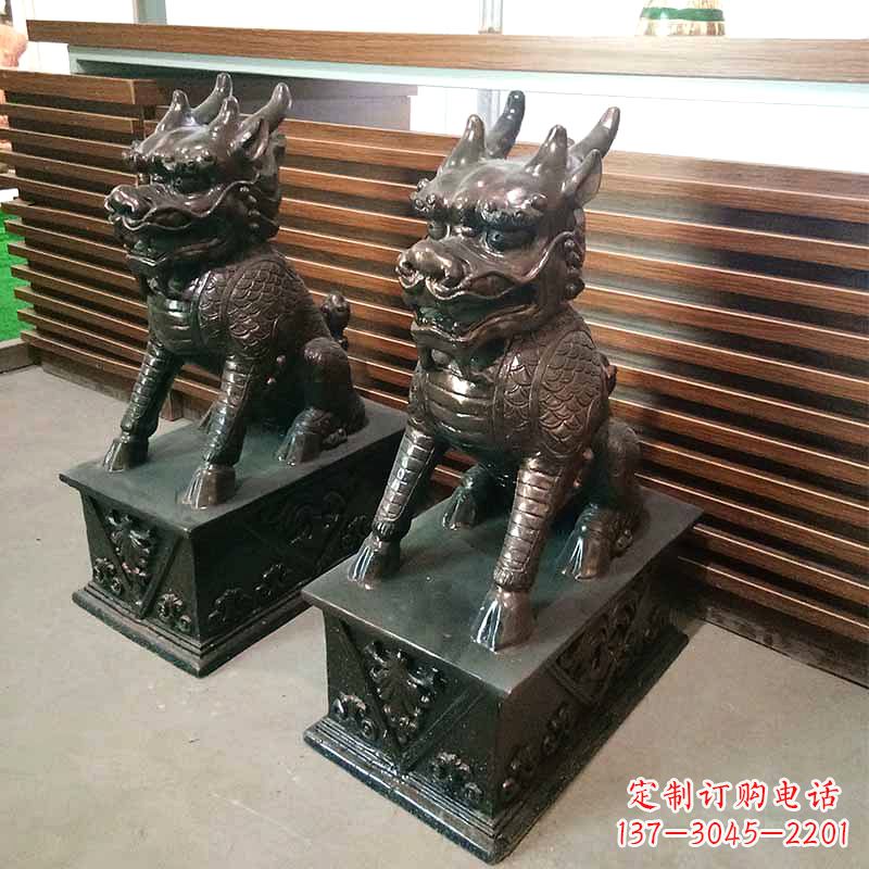 山西看门铜雕麒麟