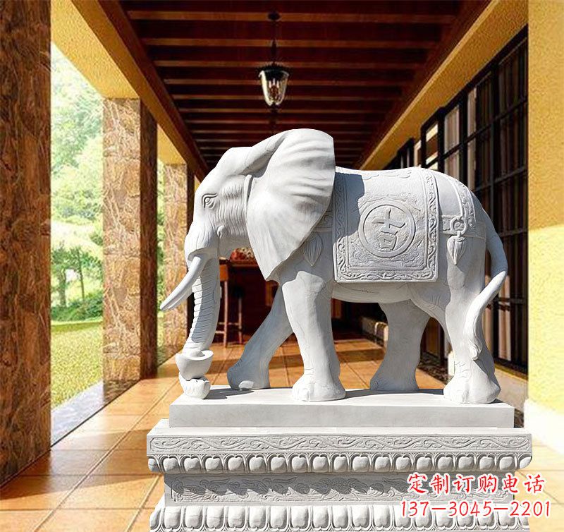 山西领雕塑:打造经典石雕大象
