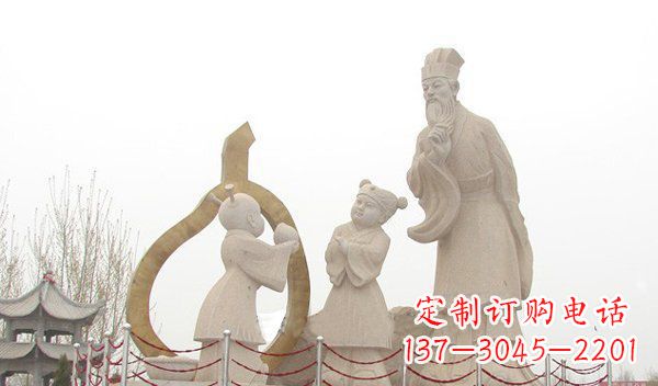 山西孔融让梨古代人物石雕