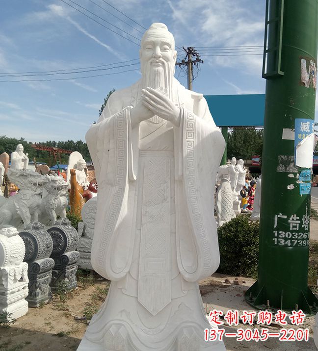 山西中领雕塑|传承历史文化,精致孔子不锈钢雕塑
