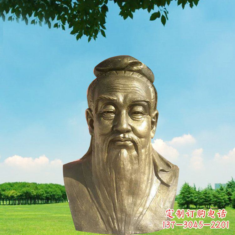 山西孔子头像铜雕,欣赏中国文化传统精髓