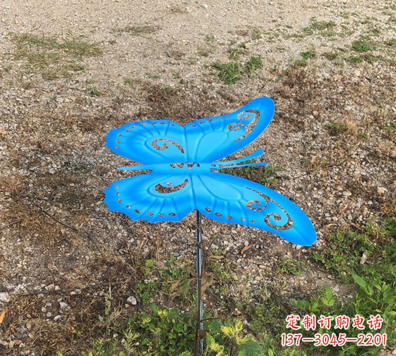 山西蓝色不锈钢铁艺蝴蝶插件