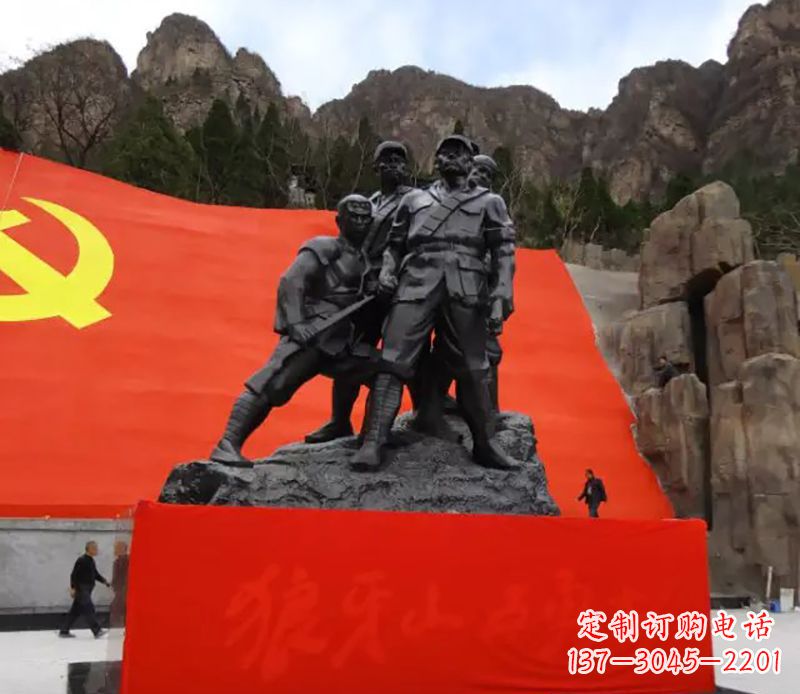 山西狼牙山五壮士烈士铜雕,永载革命先烈光辉