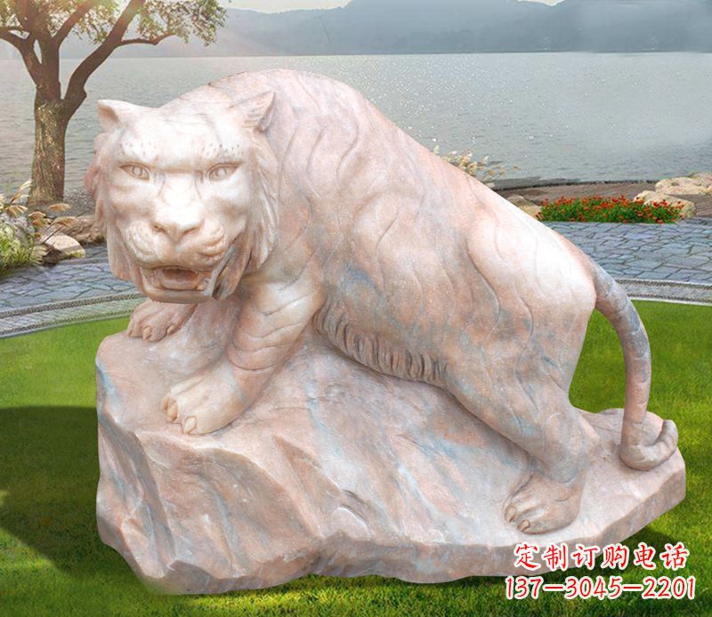 山西金灿灿的老虎石雕公园动物摆件